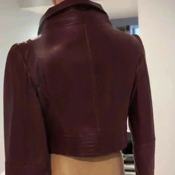 Red Valentino cropped leather jacket - Picture 9 of 17